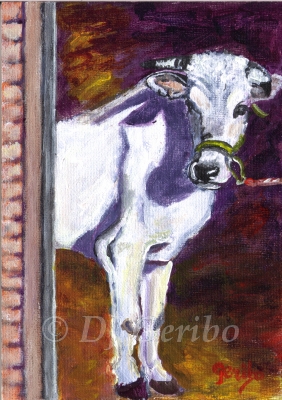 waiting his turn painting by artist dj geribo